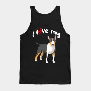 I Love My Black, Tan & White Bull Terrier Dog Tank Top